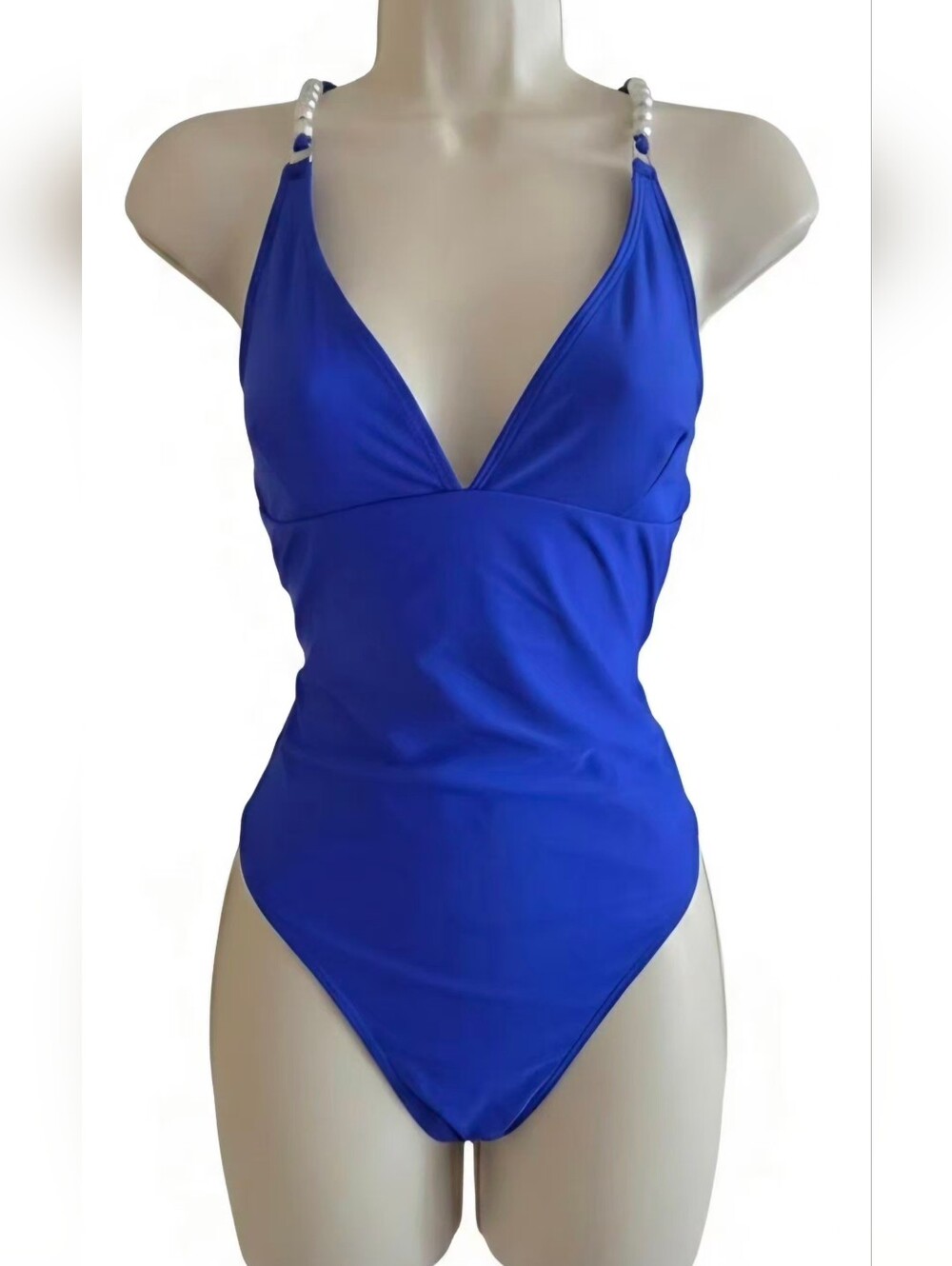 Royal Blue One-Piece Halter Swimsuit